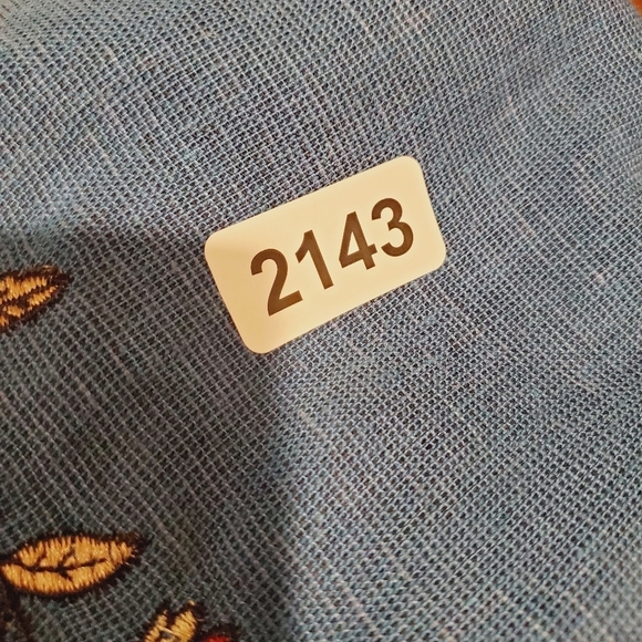 White tag women's blue linen blend capri comfy casual pants plus size 14… - Picture 9 of 9